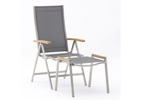 Zebra Klappsessel One mit Hocker  dark platinum