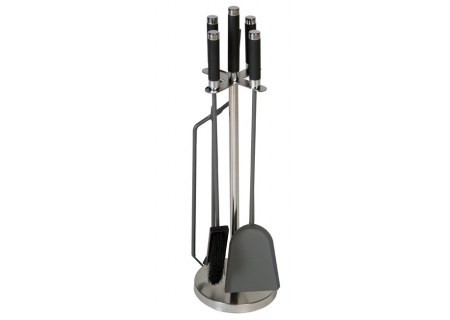 Chemineegaritur 4-tlg. Inox Griffe schwarz