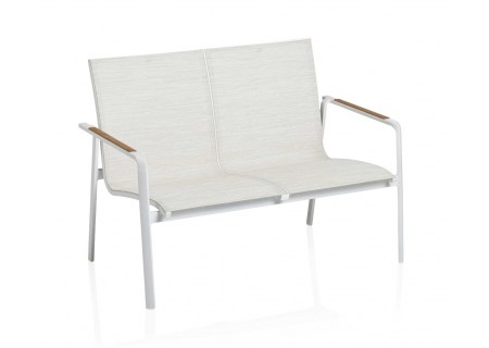 Kettler Loungebank Diamond weiss matt/beige