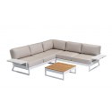 Kettler Lounge Eckset Ocean Skid Platform weiss matt/linen chalk