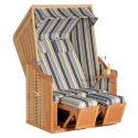 Strandkorb Rustikal 50 Plus Stoff 1236, Geflecht beige Sunny Smart