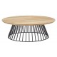 Solpuri Beistelltisch Grid Teak rund 90cm x H 30cm